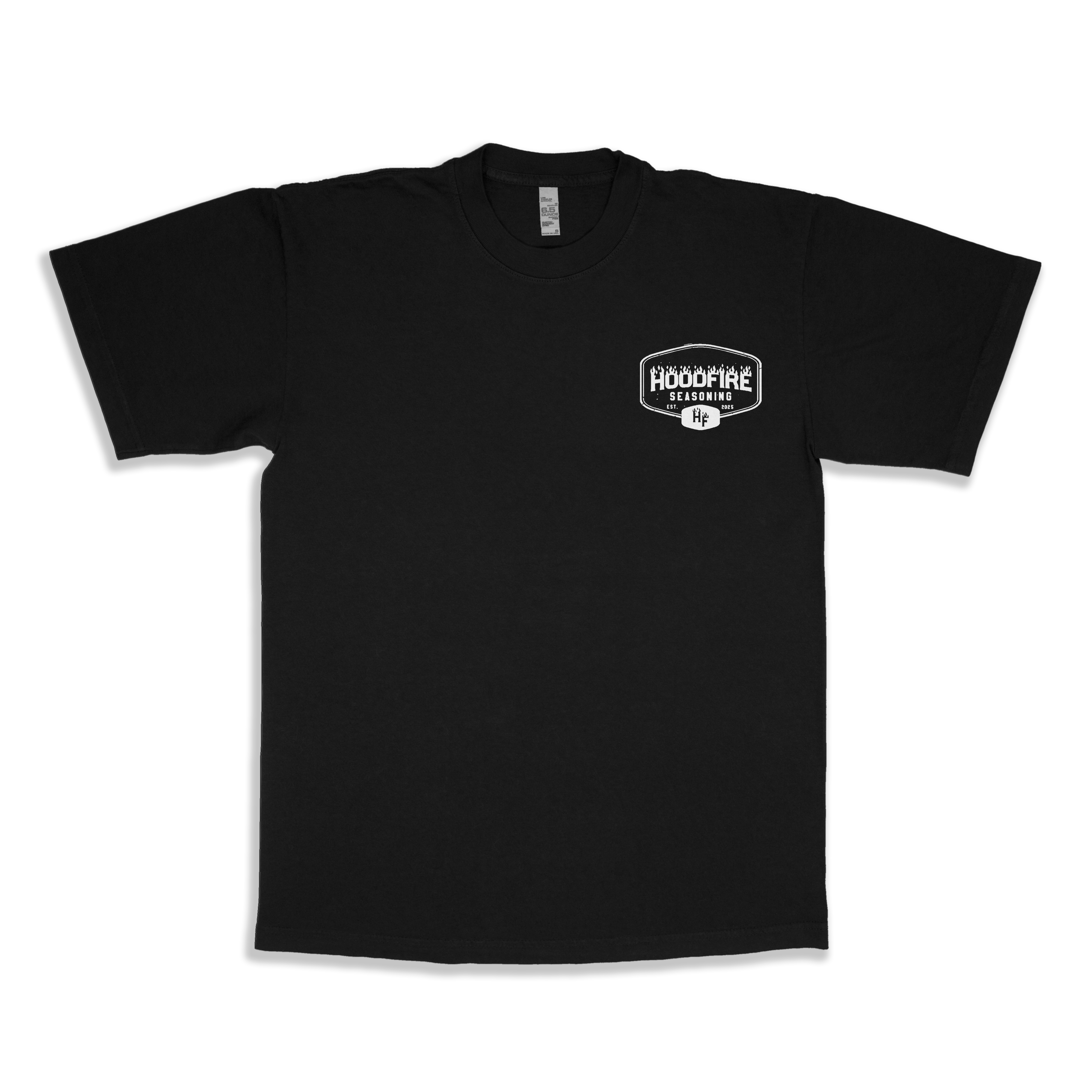 Hoodfire Seasoning “Est. 2025” White Logo Tee
