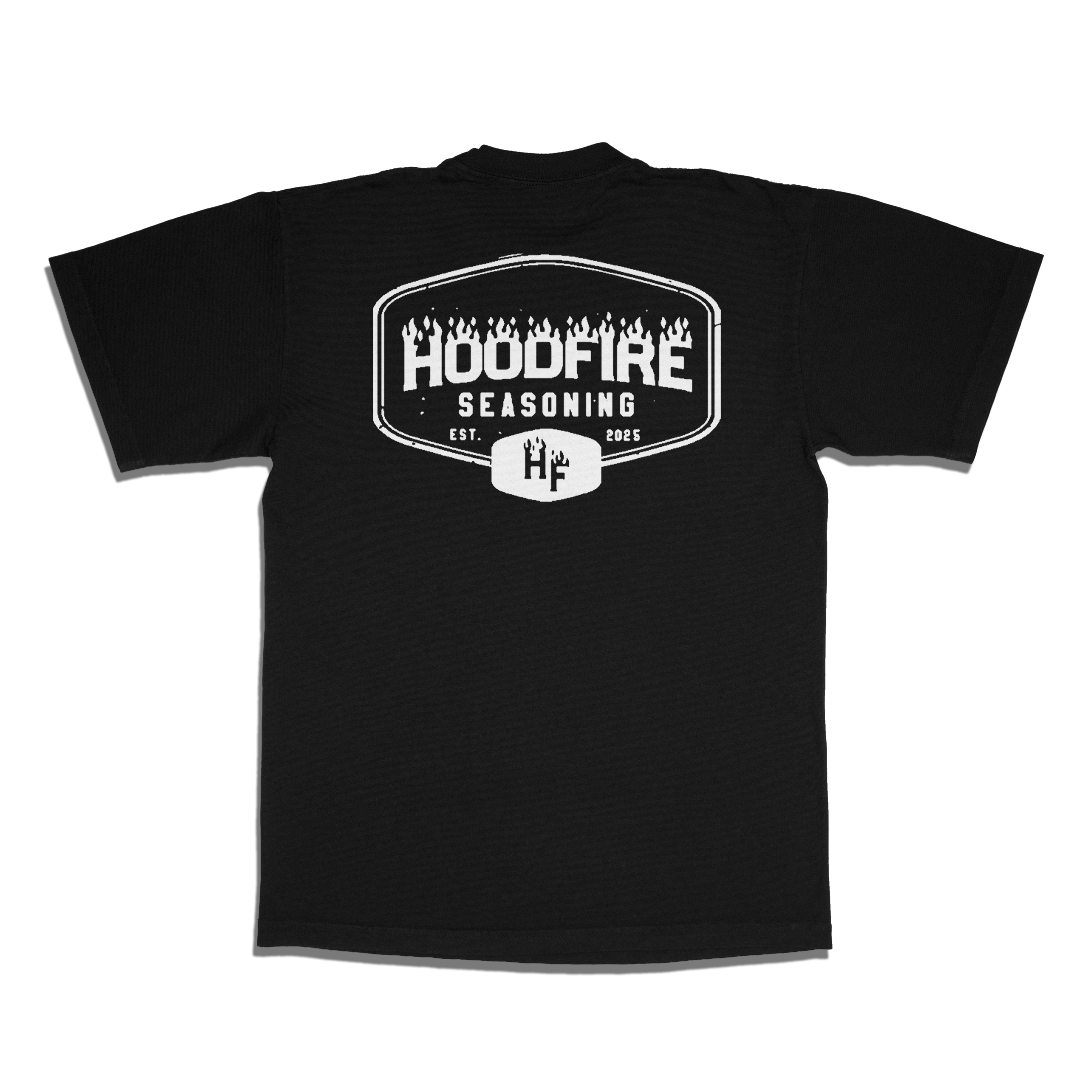 Hoodfire Seasoning “Est. 2025” White Logo Tee