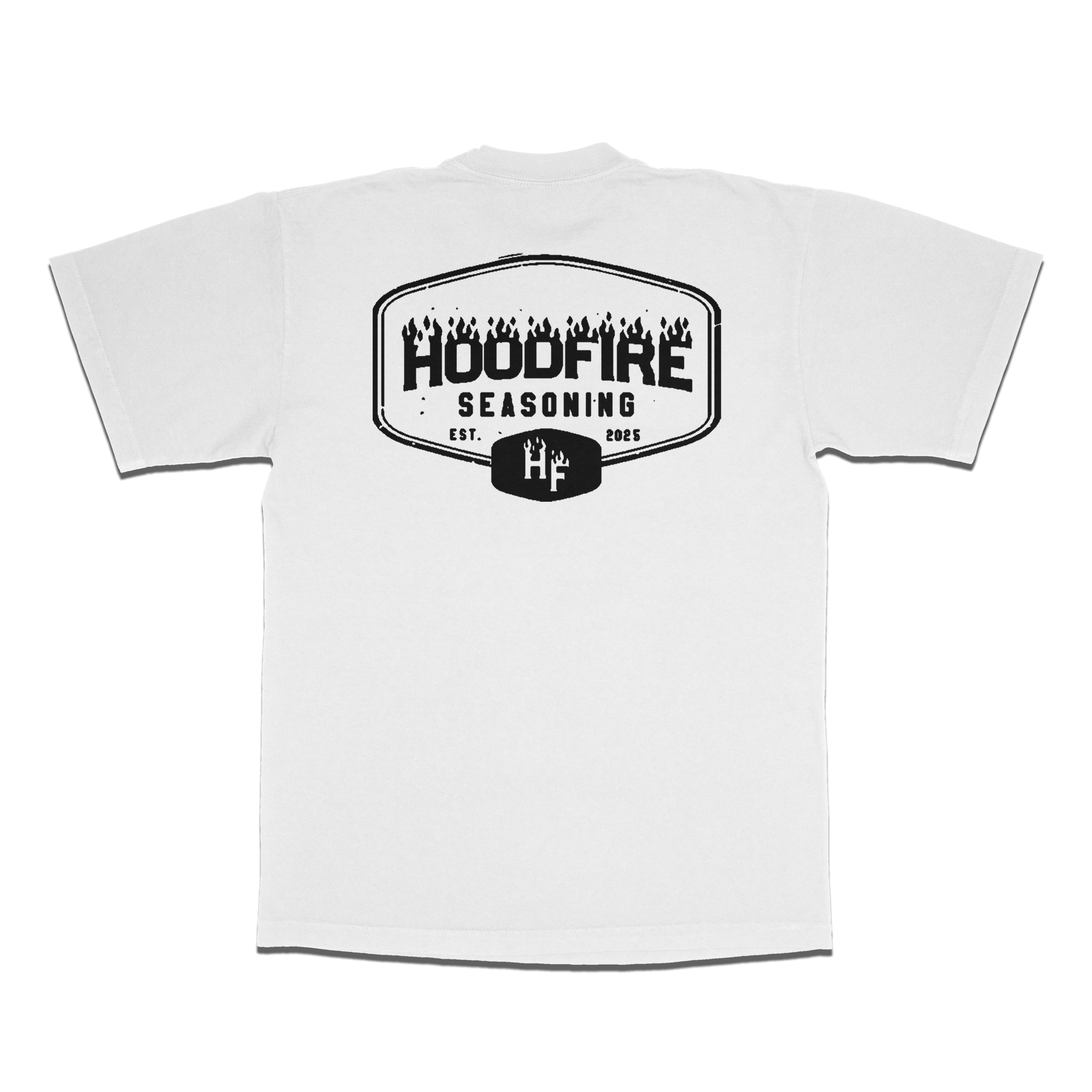 Hoodfire Seasoning “Est. 2025” White Logo Tee