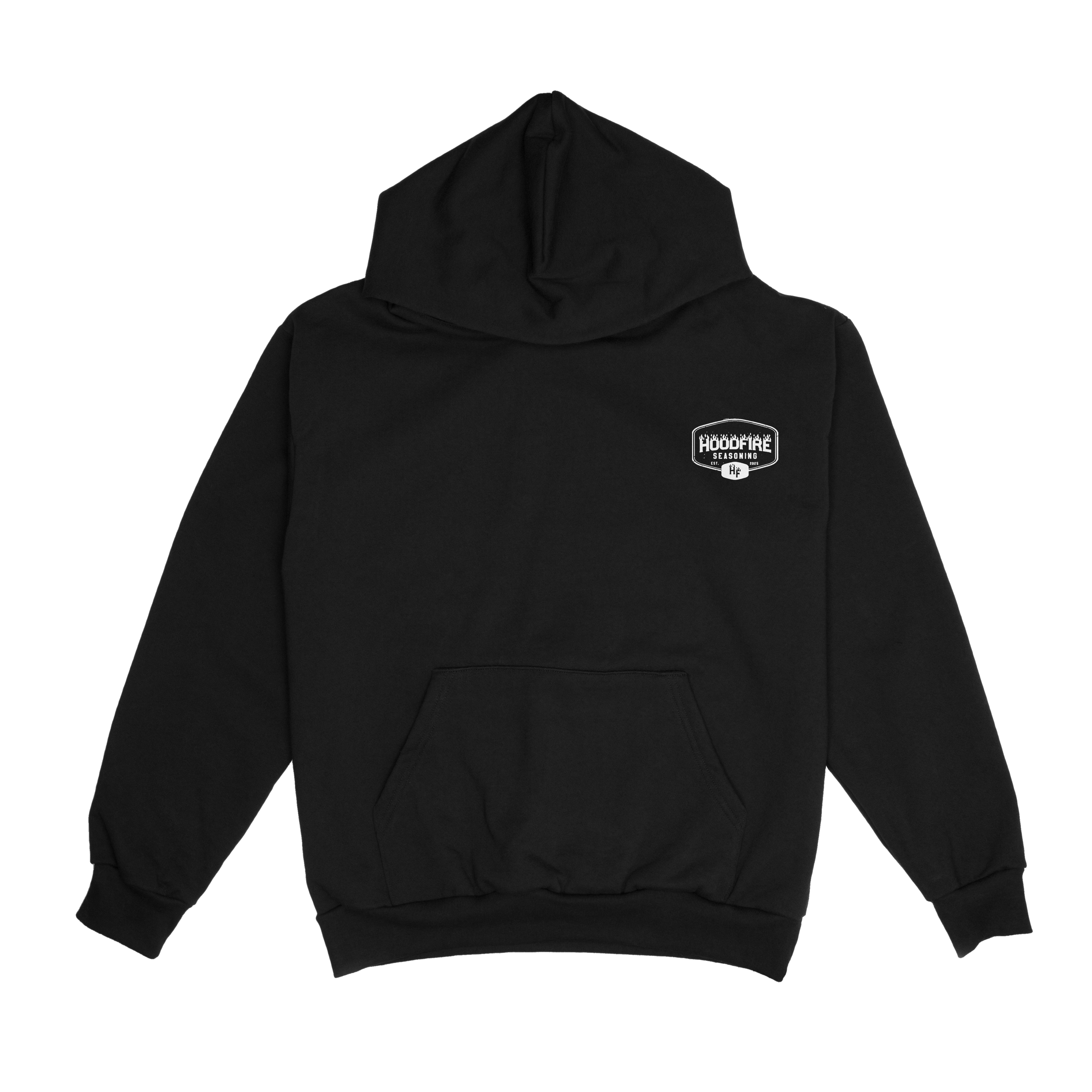 Hoodfire Seasoning “Est. 2025” Black Logo Hoodie