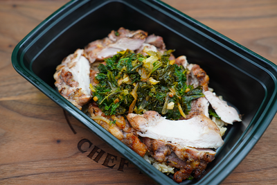 Jerk Chicken Thighs with Coconut Rice & Sautéed Kale